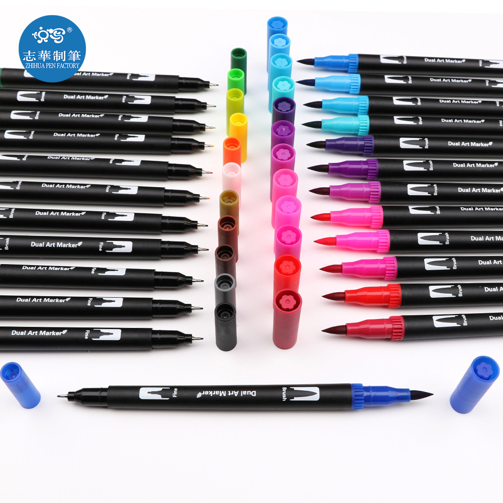 Pluma de acuarela de cabeza suave lavable 48-color pluma de color 36-color estudiante niños jardín de infantes pluma de dibujo arte pincel de dibujo