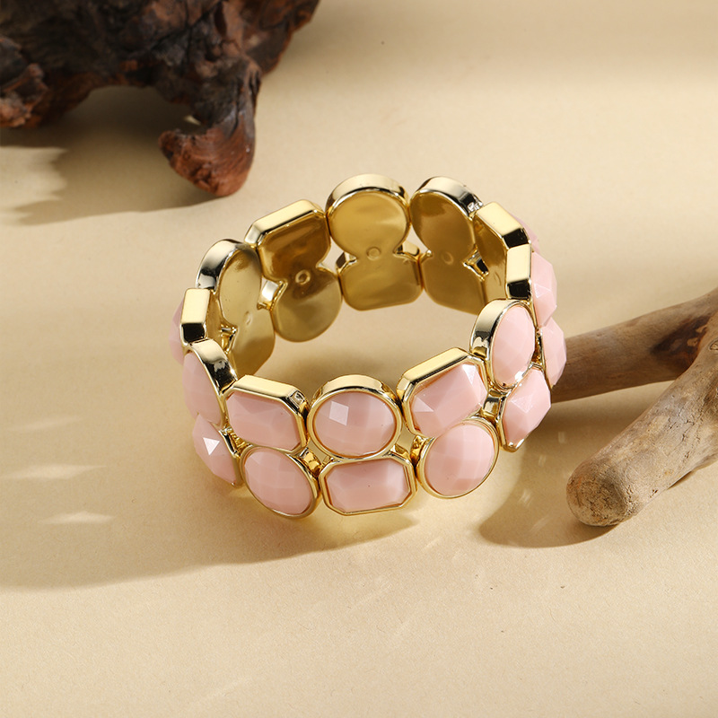 33g Weight Bracelets Classification CCB Chain Material 1 Piece Quantity Holiday, Daily, Selfie Occasion CCB Material Solid Color Pattern Women's Gender Asymmetrical Design Simple Style Style Simple Style Solid Color CCB  Beaded Bracelets Wholesale 2