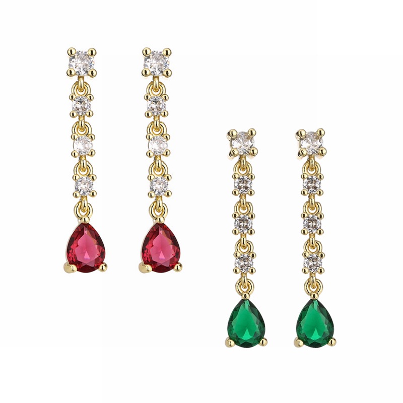 Europeo y americano simple personalidad cruz Pendientes femeninos luz de lujo amor corazón gota de agua pendientes de perlas Pendientes femeninos