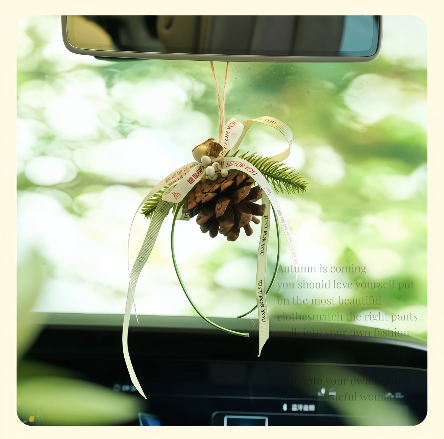 Car Pendant "Fengqingsheng" Gift for Girls, Niche and Creative Plant Pine Cone Christmas Decoration