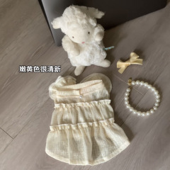 夏季薄款宠物衣服格子小飞袖公主裙狗狗猫咪衣服夏日薄款防晒裙子