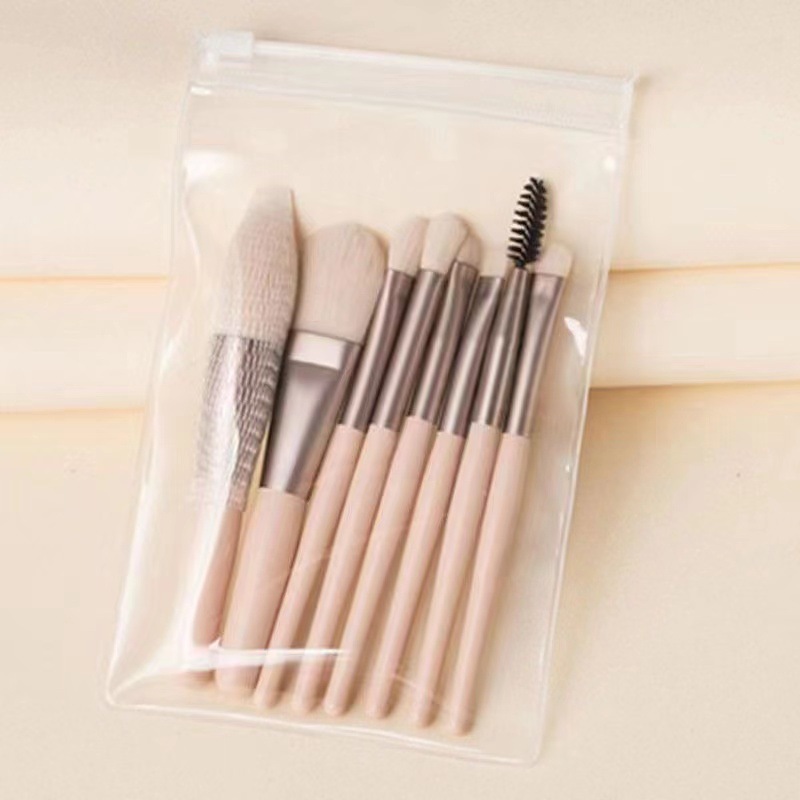 Juego de brochas de maquillaje de 8 piezas, brocha para corrector, brocha de maquillaje, brocha para sombra de ojos de cerdas suaves, brocha para polvos, brocha para colorete, brocha para base, versión portátil