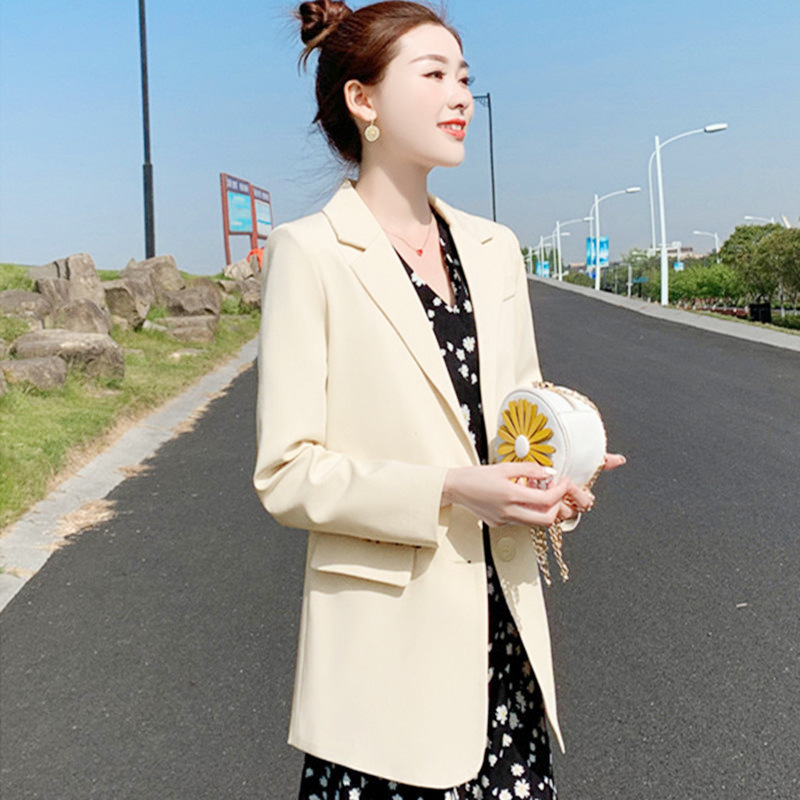 春秋季小西装外套女2026新款时尚中长款小个子韩版百搭韩国西服女