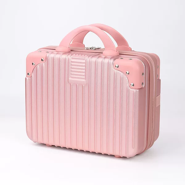 Abs 14-Inch Makeup Suitcase Carry-On Luggage Zipper & Lock Trips