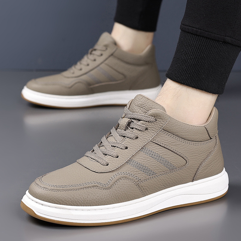 Invierno de piel de vaca nueva lana zapatos de algodón de hombre de cuero más terciopelo calentamiento deportivo casual para hombres zapatos de hombre gruesos