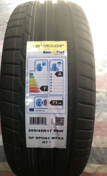 邓禄普轮胎 205/45R17 MAXX RT防爆(H) 88W 宝马MINI