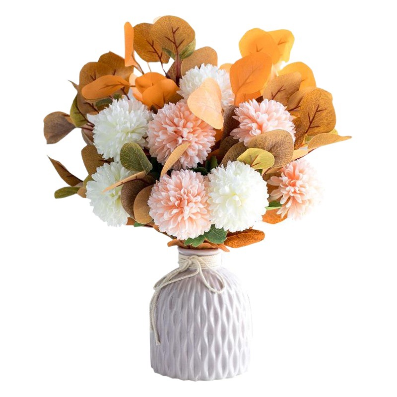 Mediterráneo flor artificial sala de estar decoración anti-comedor Mesa flor decoración ramo florero luz lujo decoración floral