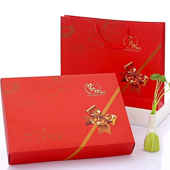 高阳纺织 批发毛巾浴巾套盒 1+2套盒 37-28-6.5cm  礼品套巾包装