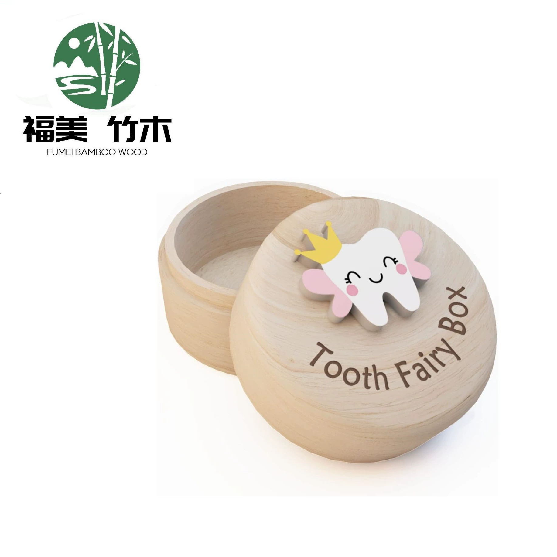 Круглая коробка для deciduous зубов из цельного дерева, детская коробка для хранения зубов, коробка для хранения волос с пуповиной, коробка для хранения волос на заказ, бестселлер Amazon