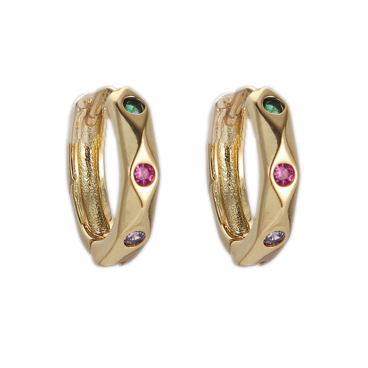 Colored Zirconium Earrings Exquisite Color Preservation Plated Jewelry Simple Style High End Earrings Temperament And Atmosphere_voghion.com