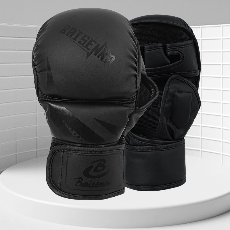 Boxing Gloves MMA Sanda Finger Boxing Gloves Adult Men's and Women's UFC Half Finger Training Professional Fight Gloves