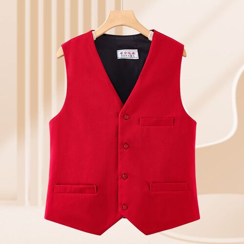 New products for middle-aged and elderly women's wear horse clips, fat and enlarged women's vest, black red suit, waistcoat, professional wear horse clips
