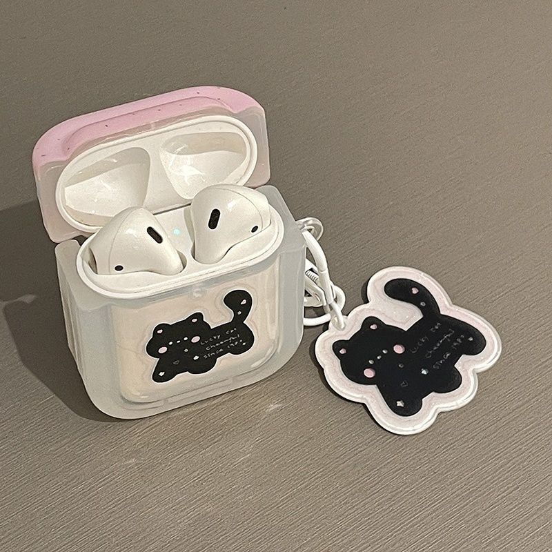 Capa de polvo para gatos negros para AirPods4 generación de Apple auriculares AirPodspro2 caso Bluetooth 5 generación