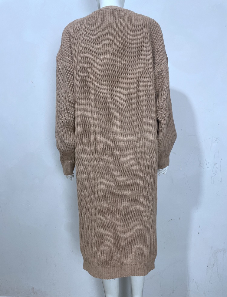 Cardigan maglione sciolto da donna con maniche a lanterna_voghion.com