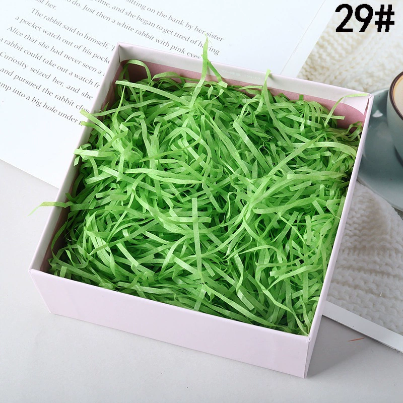 Фабричная оптовая цветная рафия бумага трава размятие бумажная свадебная подарочная коробка для сладостей заполнение Рафия трава складывается, пузырь
