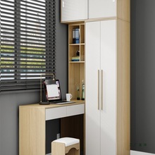 转角衣柜书桌一体组合电脑桌卧室家用小户型儿童连体学习衣橱书桌