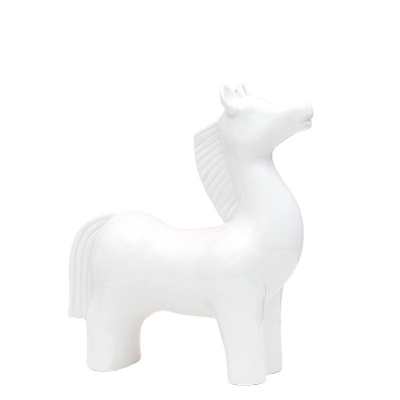 Nórdico cerámica decoración del hogar creativo caballo artesanía decoración salón TV gabinete vino gabinete de cerámica regalo al por mayor