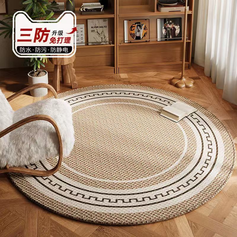 Alfombra redonda de sala de estar retrógrado lujoso sofá mantas de mesa de té resistente al desgaste resistente a la suciedad mantas de cama dormitorio estudio cojín de la silla de computadora