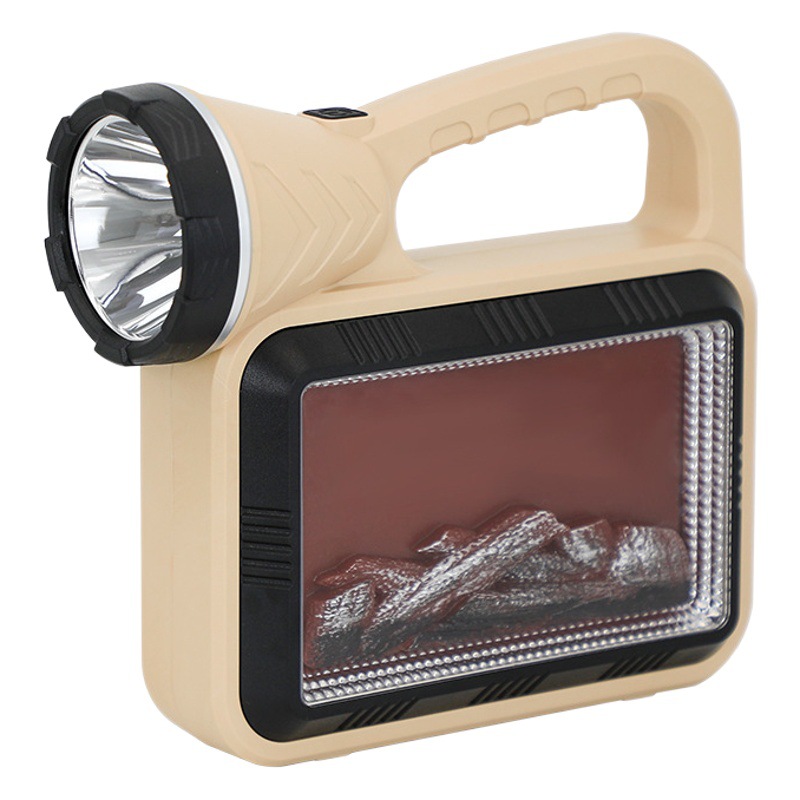 Nueva lámpara portátil solar multi-función simulación llama iluminación trabajo Lámpara Multi-fuente de luz al aire libre Searchlight al por mayor