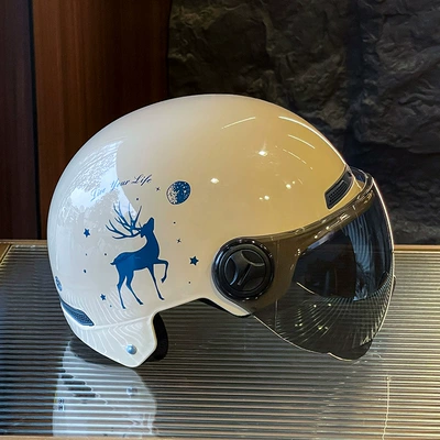 Chengye Xiaolu Electric Vehicle Helmet, Unisex Motorcycle Safety Helmet, Battery-Powered, Sun Protection, Breathable, 3C Certified