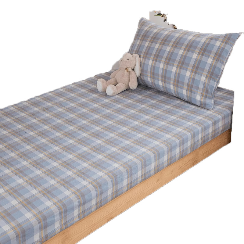 Sombrilla de cama de algodón de verano pieza individual 100 algodón dormitorio de estudiantes cubierta protectora de colchón todo incluido cubierta de cama individual 3