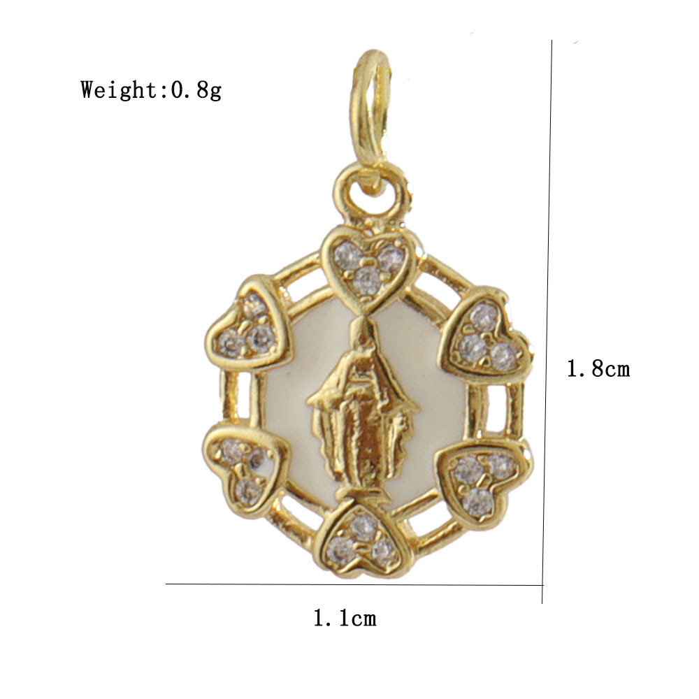 3g Weight Pendant Jewelry Making Type 14*26mm Jewelry Making Size Gold Plated Plating Material Zircon Inlay Material DIY Jewelry Accessories Classification 1 Piece Quantity Copper Material Human, Cross, Virgin Mary Pattern Inlay Design Vintage Style, Religion, Simple Style Style 1 Piece 14*26mm Copper Zircon Gold Plated Human Cross Virgin Mary Pendant 21