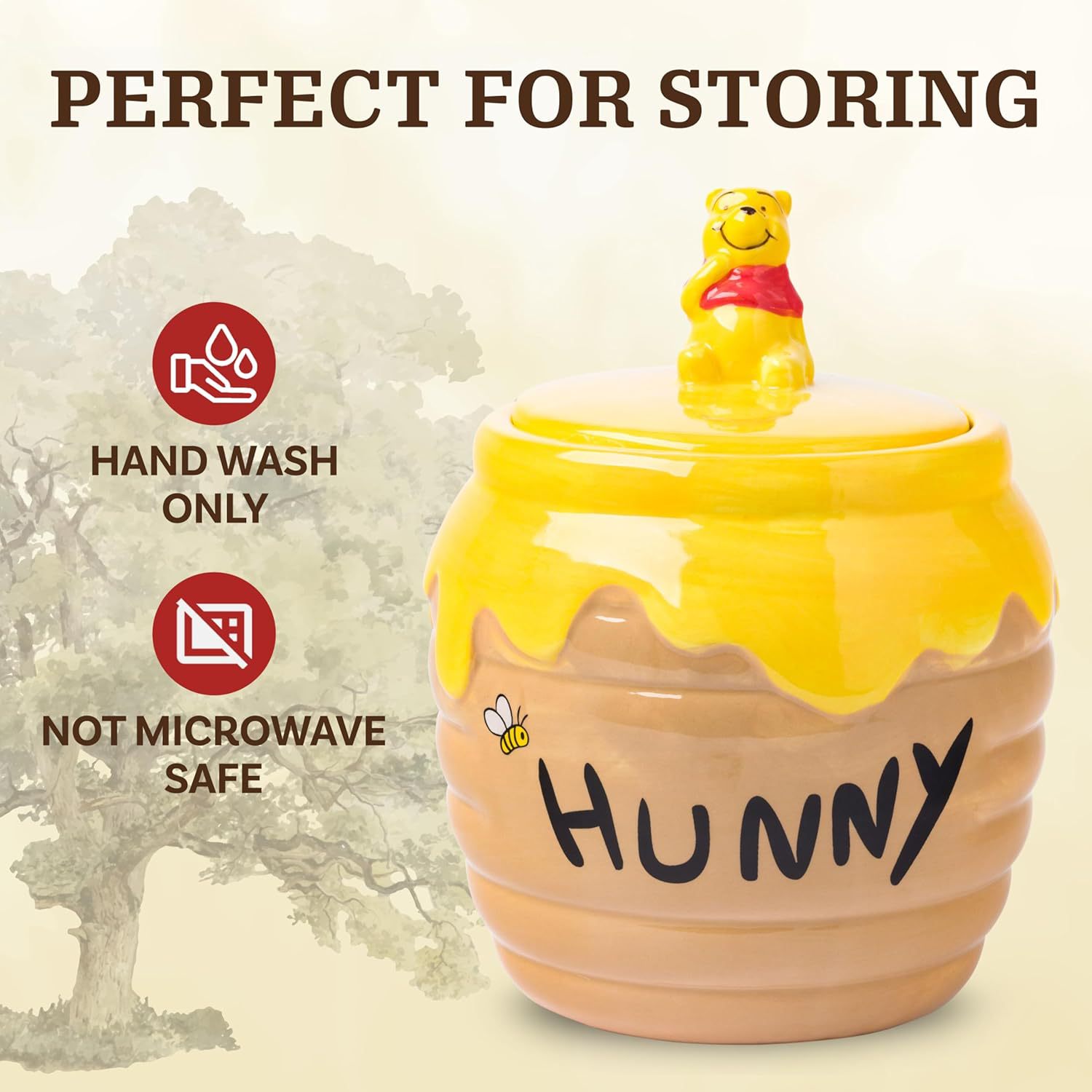 Disney Winnie the Pooh 3D maceta de cerámica pintada a mano miel Hunny bocadillos latas de decoración