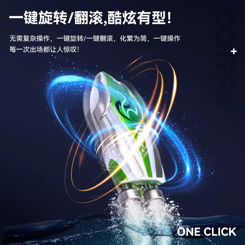 跨境迷你遥控特技快艇炫彩遥控船电动高速赛艇模型玩具厂直发炫技