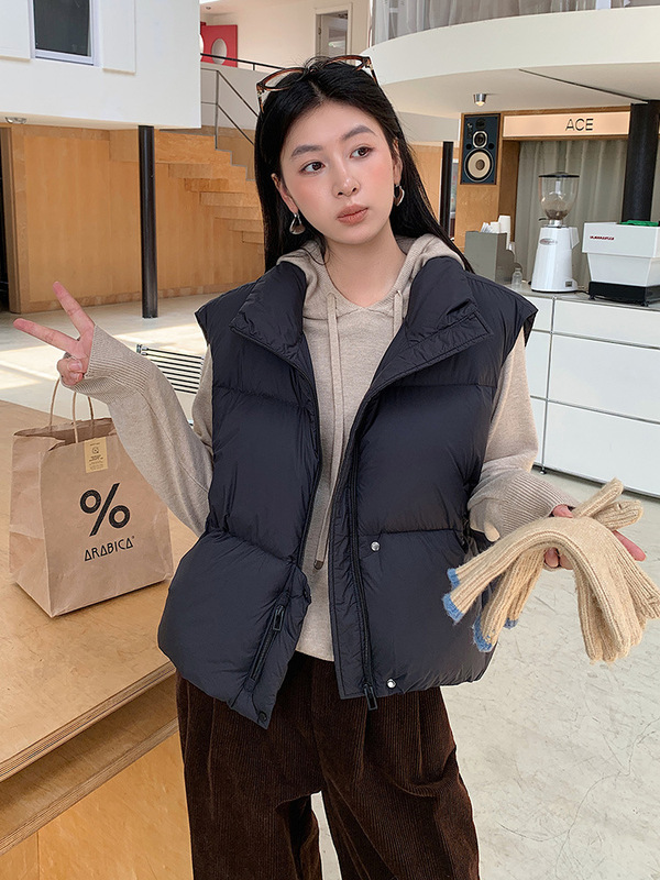 2025冬季新款韩版羽绒服马甲女短款立领加厚泡芙款保暖时尚高级感|undefined