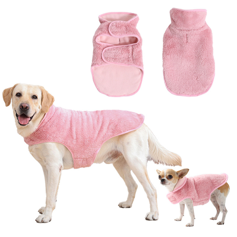 Big Dog Winter Jacket Warm and Windproof Puppy Jacket Golden Retriever Autumn and Winter Suede Pet Dog Clothes Factory Direct Sales