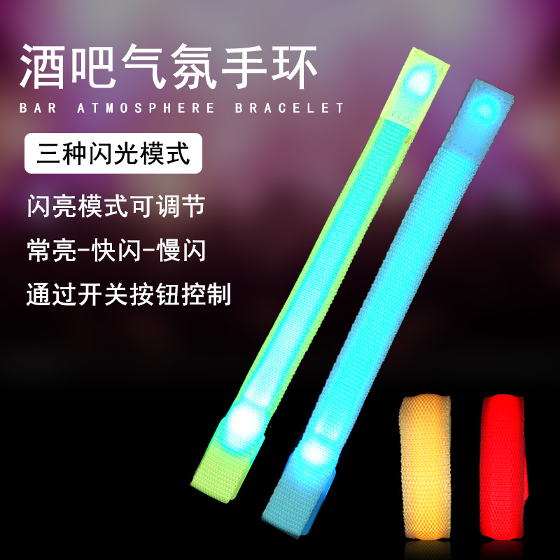 LED luminoso pulsera entretenimiento alegría flash apoyos dibujo diseño actividad tema elemento cinta LED correa de muñeca