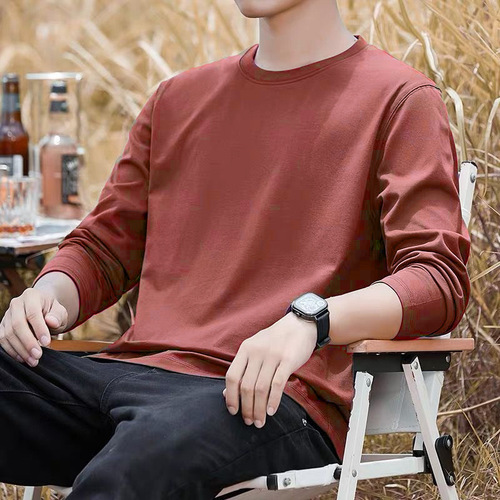 Autumn/Winter Quality Men's Long-Sleeve Printed T-Shirt Men's Top Round Neck Large Size T-Shirt Men's Fashion Apparel