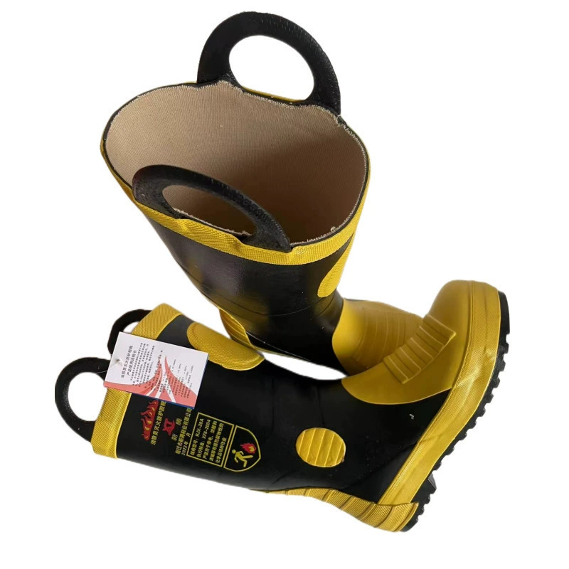 Пожарные противопожарные защитные ботинки 14, сертифицированные противопожарные противопрокольные и противоударные спасательные и спасательные огнестойкие резиновые сапоги