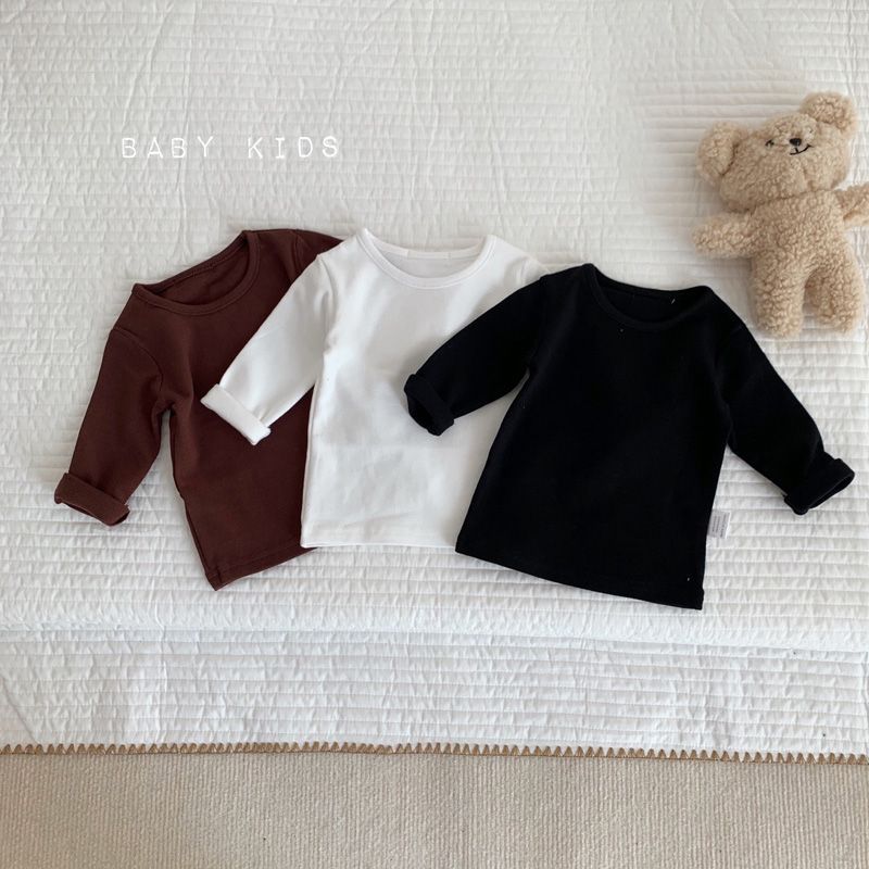 2024 Spring and Autumn Unisex Baby Fashion Pure Color T-Shirt for Infants and Toddlers - Round Neck Long Sleeve Hooded Cotton Underwear