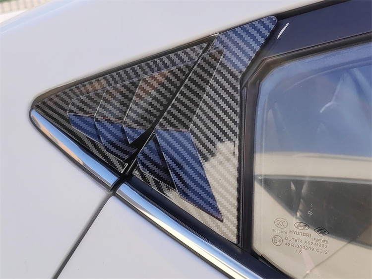 Suitable for Hyundai Langdong Rear Triangular Window Blinds Carbon Fiber Modified Exterior Car Decoration Parts Mustang Style Door