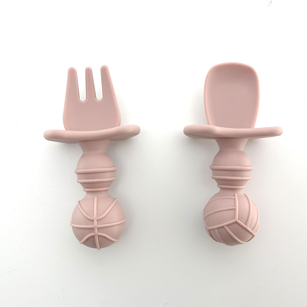 浅粉-蓝排球叉勺