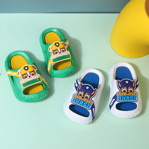 Paw Paw Team children's slippers summer boys and girls home indoor anti-collision children's outer wear anti-slip baby slippers