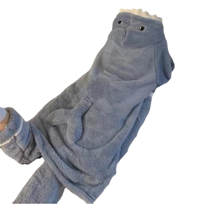 Bata de felpa coralina con capucha, diseño de personajes animados, pijama grueso y cálido para invierno