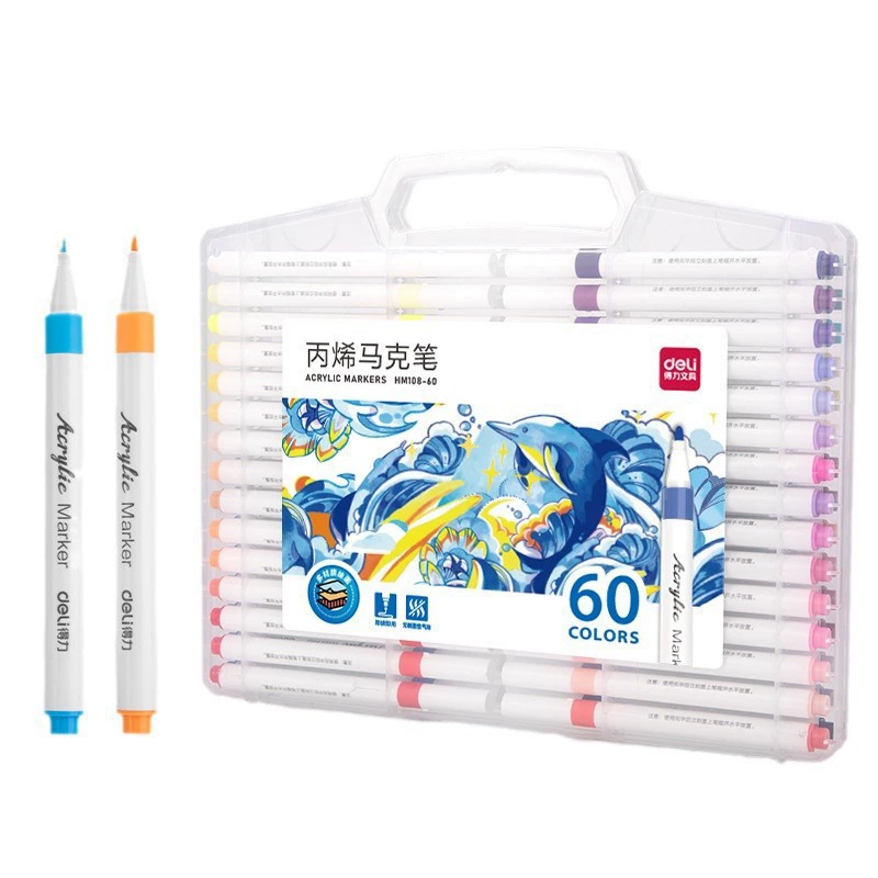 得力 Acrylic, маркер-краска для учащихся начальной школы, цветные карандаши, оптовая торговля