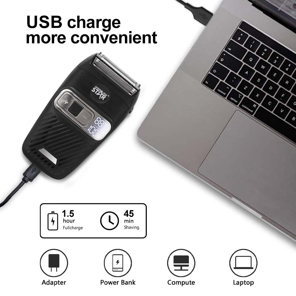 Winning Star TYPE-C doméstico transfronterizo carga pequeña afeitadora eléctrica alternativa impermeable portátil