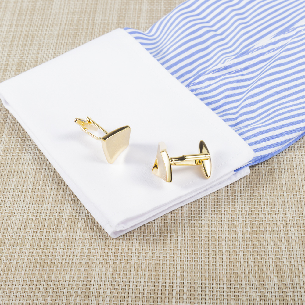 Boutique Diamant Silver Släta Släta Metall Koppar Manschettknappar För Affärsmän Franska Skjortmanschettknappar_voghion.com