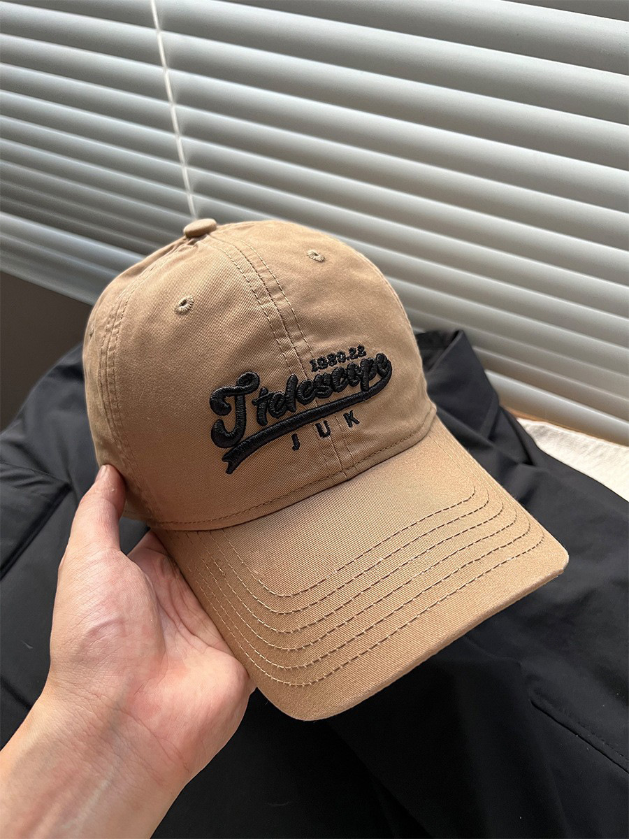 Corea del Sur Inglés bordado sombrero de béisbol mujer pareja de cabeza grande cara pequeña sombrero de protección solar