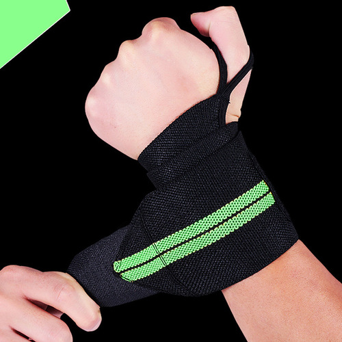 Men's Barbell Weightlifting Wrist Support Band with Pressure Clasp Finger Anti-Fall Badminton Wrist Band