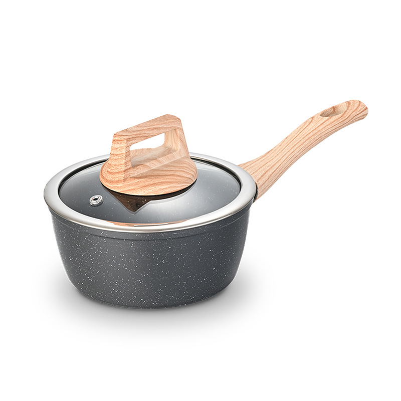 Comercio exterior transfronterizo Olla antiadherente de piedra médica Olla complementaria para bebés Olla de leche pequeña para bebés Cocina de inducción doméstica Estufa de gas