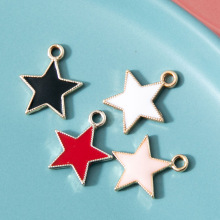 五角星纯色吊坠钥匙扣手链女diy挂件合金滴油饰品小配件 厂家批发