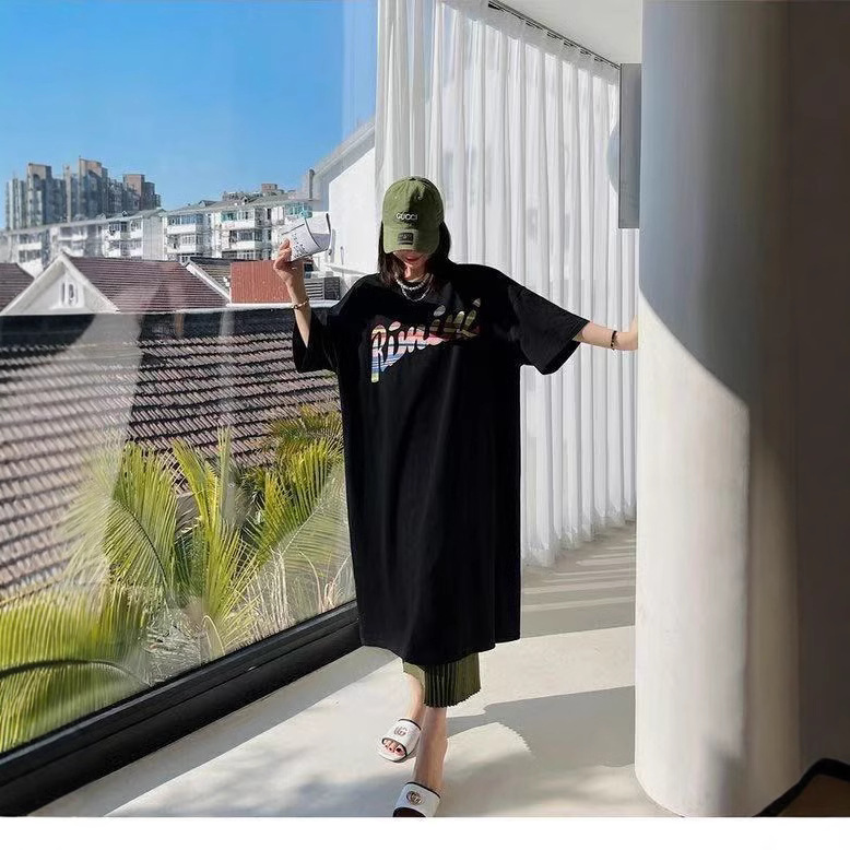 Slightly Chubby Women's Wear Slimming Age-reducing Meat Covering plus size dress Summer Chubby mm2025 New Korean Style Loose Straight Dress Slightly Chubby Women's Wear Slimming Age-reducing Meat Covering plus size dress Summer Chubby mm2025 New Korean Style Loose Straight Dress