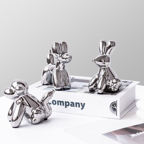 Modern Minimalist Creative Balloon Dog Ceramic Craft Sample Room Home Living Room Children's Room Desk Decor Ornament