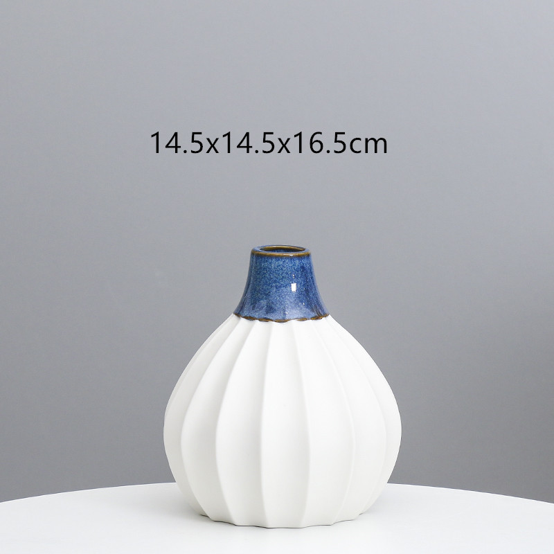 Jarrón de cerámica nórdico ins creativo moderno minimalista decoraciones calabaza hogar arreglo floral arte TV al por mayor