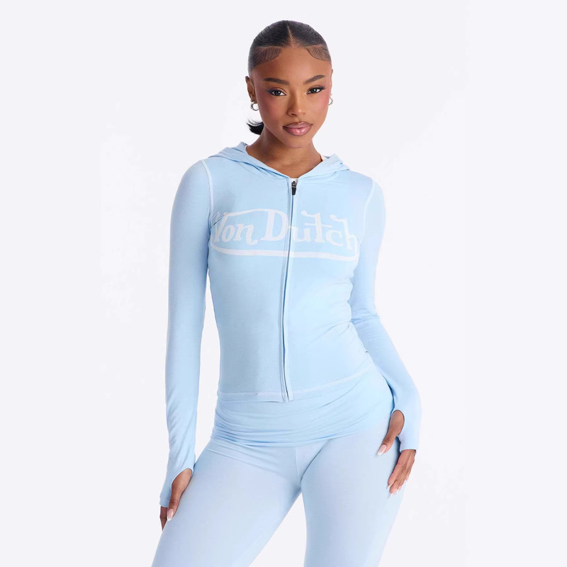 Cross-Border European and American 2026 New Fashion Sports Slim-Fit Printed Letter Long-Sleeve Jacket and Tight Pants Set for Women Cross-Border European and American 2026 New Fashion Sports Slim-Fit Printed Letter Long-Sleeve Jacket and Tight Pants Set for Women