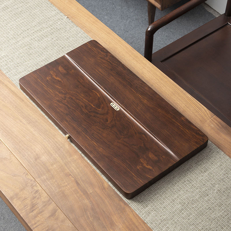 Placa de té de madera sólida, mesa de té simple de oficina, mesa de té china, almacenamiento y drenaje de agua, mesa de té eléctrica
